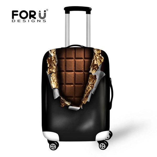 Fashion Durable Elastic Travel Accessories Chocolate Print Luggage Cover Stretchable Suitcase Cover Apply For 18-30 Suitcases