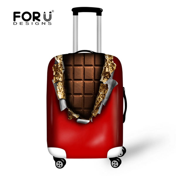 Fashion Durable Elastic Travel Accessories Chocolate Print Luggage Cover Stretchable Suitcase Cover Apply For 18-30 Suitcases