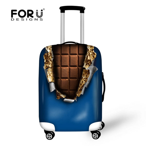 Fashion Durable Elastic Travel Accessories Chocolate Print Luggage Cover Stretchable Suitcase Cover Apply For 18-30 Suitcases
