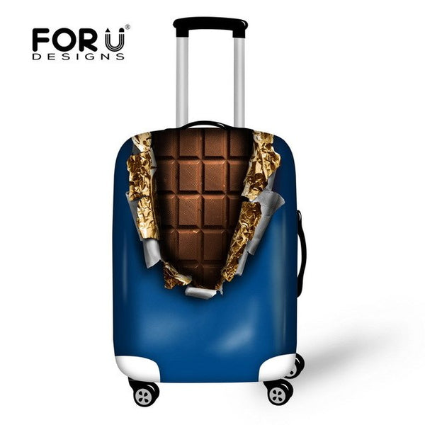 Fashion Durable Elastic Travel Accessories Chocolate Print Luggage Cover Stretchable Suitcase Cover Apply For 18-30 Suitcases