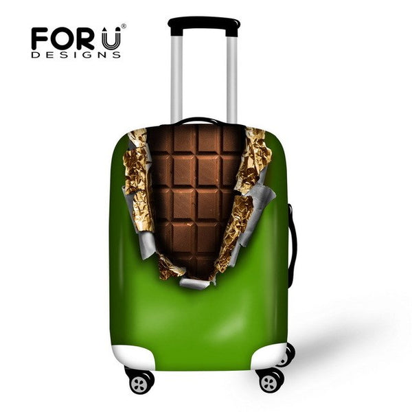 Fashion Durable Elastic Travel Accessories Chocolate Print Luggage Cover Stretchable Suitcase Cover Apply For 18-30 Suitcases