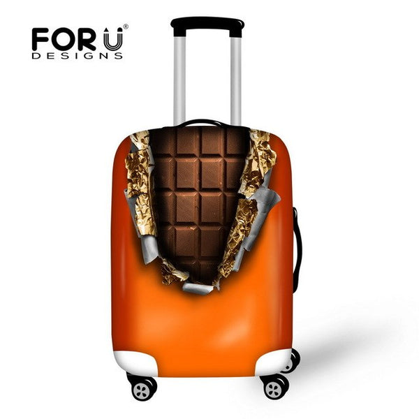 Fashion Durable Elastic Travel Accessories Chocolate Print Luggage Cover Stretchable Suitcase Cover Apply For 18-30 Suitcases