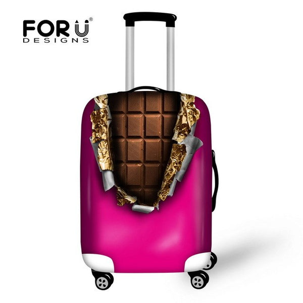 Fashion Durable Elastic Travel Accessories Chocolate Print Luggage Cover Stretchable Suitcase Cover Apply For 18-30 Suitcases