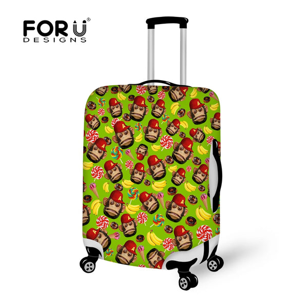 2016 Travel Luggage Cover Protective Cute Monkey Print Thick Elastic Stretch Suitcase Cover Apply to 18-30 Inch Suitcase Cover