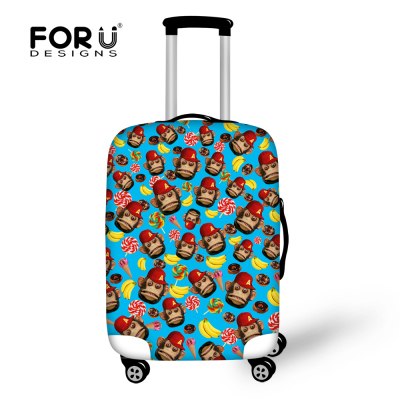 2016 Travel Luggage Cover Protective Cute Monkey Print Thick Elastic Stretch Suitcase Cover Apply to 18-30 Inch Suitcase Cover
