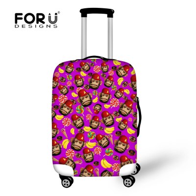 2016 Travel Luggage Cover Protective Cute Monkey Print Thick Elastic Stretch Suitcase Cover Apply to 18-30 Inch Suitcase Cover