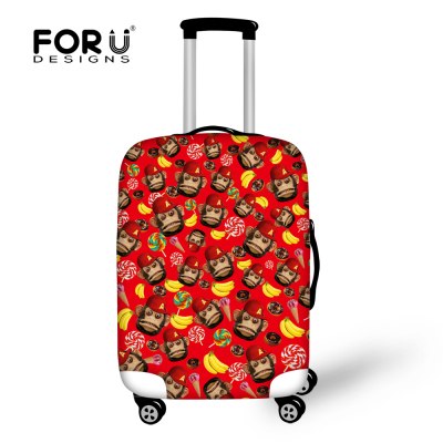 2016 Travel Luggage Cover Protective Cute Monkey Print Thick Elastic Stretch Suitcase Cover Apply to 18-30 Inch Suitcase Cover