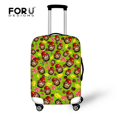 2016 Travel Luggage Cover Protective Cute Monkey Print Thick Elastic Stretch Suitcase Cover Apply to 18-30 Inch Suitcase Cover
