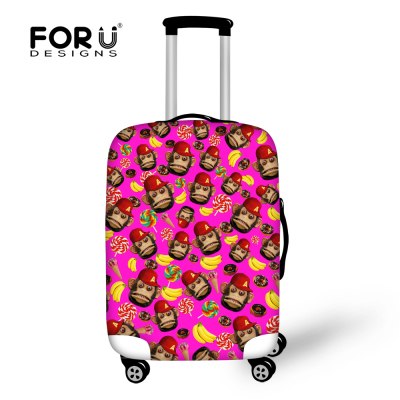 2016 Travel Luggage Cover Protective Cute Monkey Print Thick Elastic Stretch Suitcase Cover Apply to 18-30 Inch Suitcase Cover