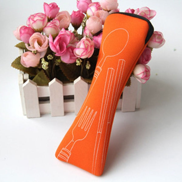 New Travel Portable Fork Travel Stainless Steel Cutlery Portable Bag Picnic Container for Kids Adult Travel Accessories