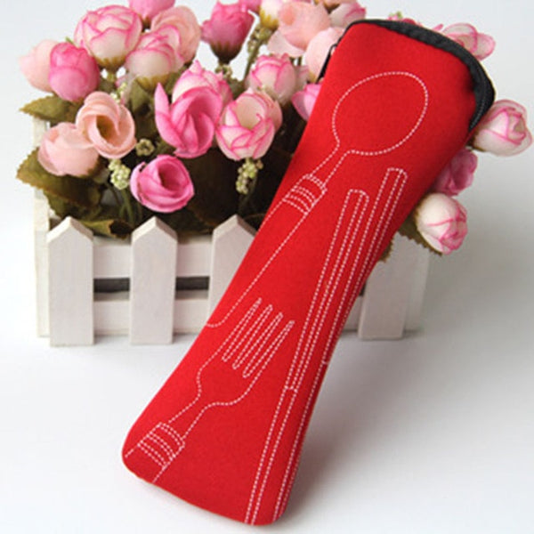 New Travel Portable Fork Travel Stainless Steel Cutlery Portable Bag Picnic Container for Kids Adult Travel Accessories