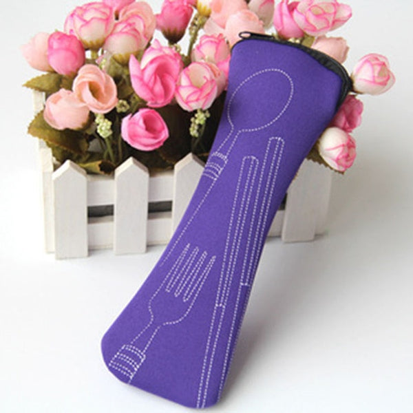 New Travel Portable Fork Travel Stainless Steel Cutlery Portable Bag Picnic Container for Kids Adult Travel Accessories