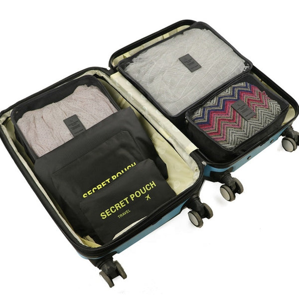 6pcs/set Baggage Travel Organizer Bag Waterproof Project Packing Organizer Travel Bags Clothes Arrange  Travel Accessories Bags