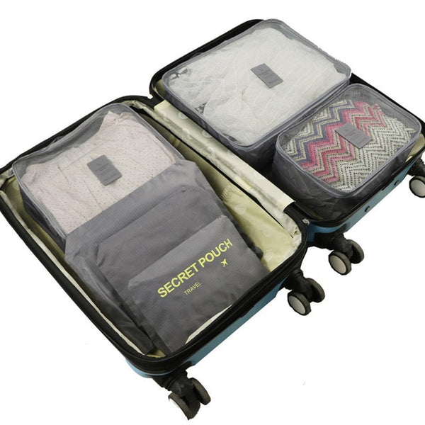 6pcs/set Baggage Travel Organizer Bag Waterproof Project Packing Organizer Travel Bags Clothes Arrange  Travel Accessories Bags