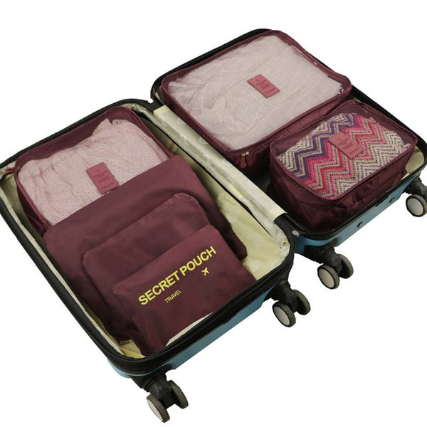 6pcs/set Baggage Travel Organizer Bag Waterproof Project Packing Organizer Travel Bags Clothes Arrange  Travel Accessories Bags