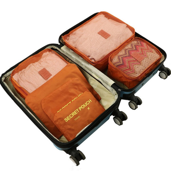 6pcs/set Baggage Travel Organizer Bag Waterproof Project Packing Organizer Travel Bags Clothes Arrange  Travel Accessories Bags
