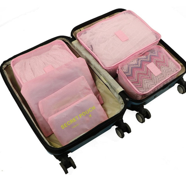 6pcs/set Baggage Travel Organizer Bag Waterproof Project Packing Organizer Travel Bags Clothes Arrange  Travel Accessories Bags