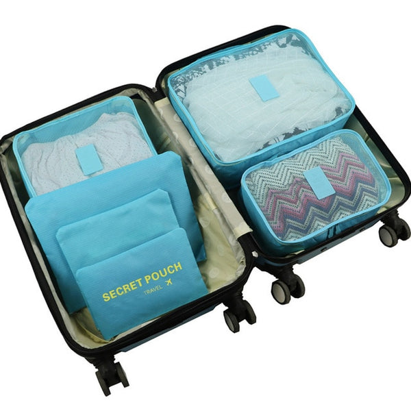 6pcs/set Baggage Travel Organizer Bag Waterproof Project Packing Organizer Travel Bags Clothes Arrange  Travel Accessories Bags