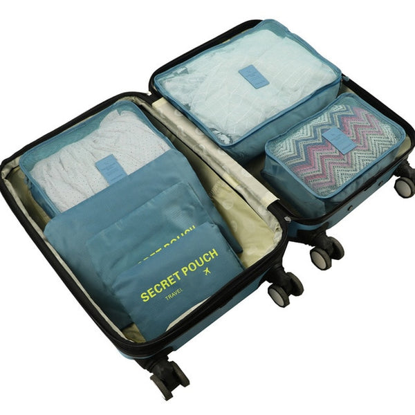 6pcs/set Baggage Travel Organizer Bag Waterproof Project Packing Organizer Travel Bags Clothes Arrange  Travel Accessories Bags