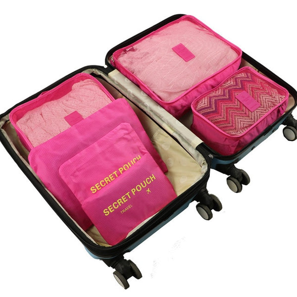 6pcs/set Baggage Travel Organizer Bag Waterproof Project Packing Organizer Travel Bags Clothes Arrange  Travel Accessories Bags