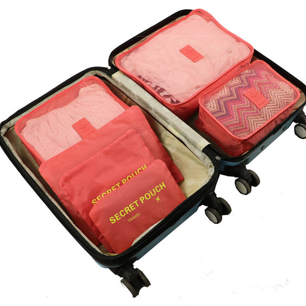 6pcs/set Baggage Travel Organizer Bag Waterproof Project Packing Organizer Travel Bags Clothes Arrange  Travel Accessories Bags