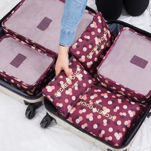 6pcs/set Baggage Travel Organizer Bag Waterproof Project Packing Organizer Travel Bags Clothes Arrange  Travel Accessories Bags