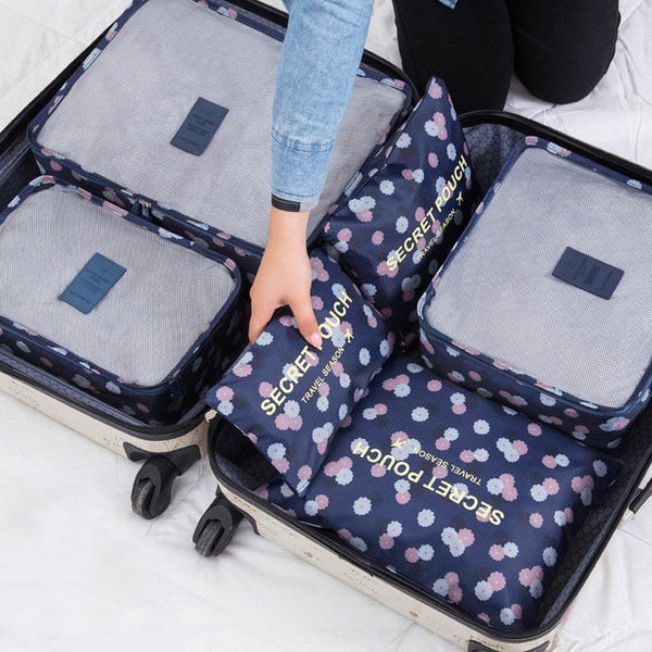 6pcs/set Baggage Travel Organizer Bag Waterproof Project Packing Organizer Travel Bags Clothes Arrange  Travel Accessories Bags