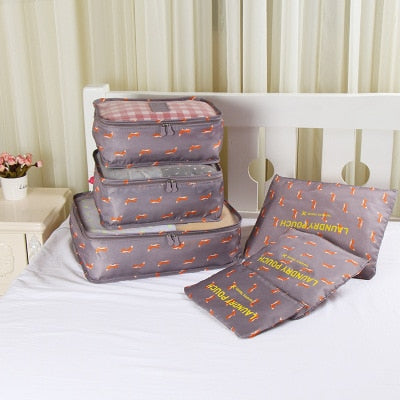 6pcs/set Baggage Travel Organizer Bag Waterproof Project Packing Organizer Travel Bags Clothes Arrange  Travel Accessories Bags