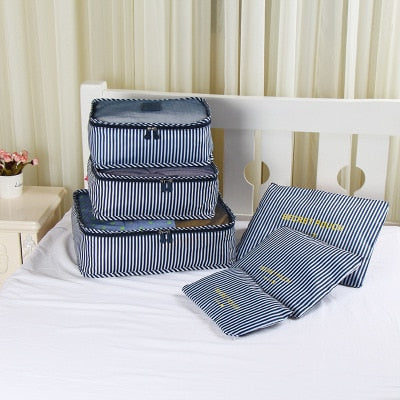 6pcs/set Baggage Travel Organizer Bag Waterproof Project Packing Organizer Travel Bags Clothes Arrange  Travel Accessories Bags