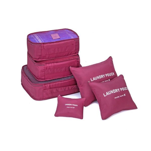 6pcs/set Baggage Travel Organizer Bag Waterproof Project Packing Organizer Travel Bags Clothes Arrange  Travel Accessories Bags