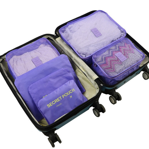 6pcs/set Baggage Travel Organizer Bag Waterproof Project Packing Organizer Travel Bags Clothes Arrange  Travel Accessories Bags