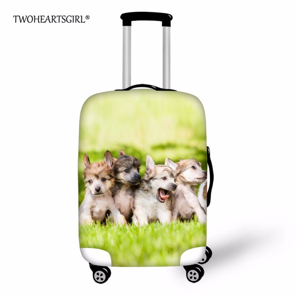 TWOHEARTSGIRL Travel Luggage Protective Covers Animal Pet Dog Cover For 18-30 Inch Suitcase Elastic Luggage Cover Suitcase Cover