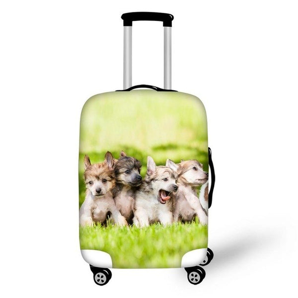 TWOHEARTSGIRL Travel Luggage Protective Covers Animal Pet Dog Cover For 18-30 Inch Suitcase Elastic Luggage Cover Suitcase Cover