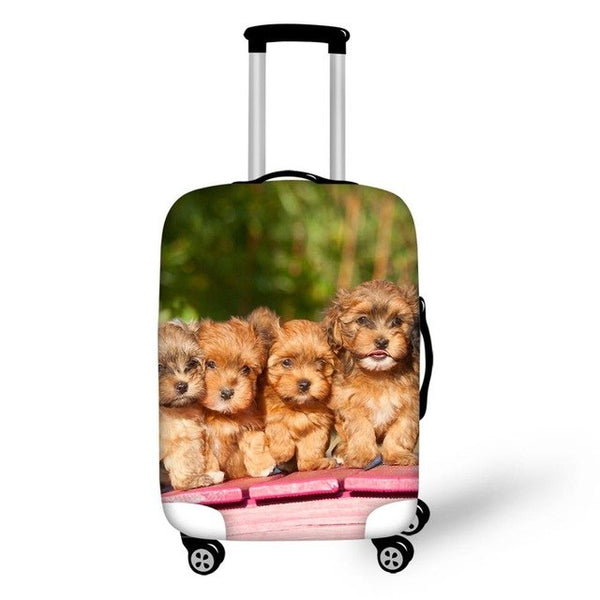 TWOHEARTSGIRL Travel Luggage Protective Covers Animal Pet Dog Cover For 18-30 Inch Suitcase Elastic Luggage Cover Suitcase Cover