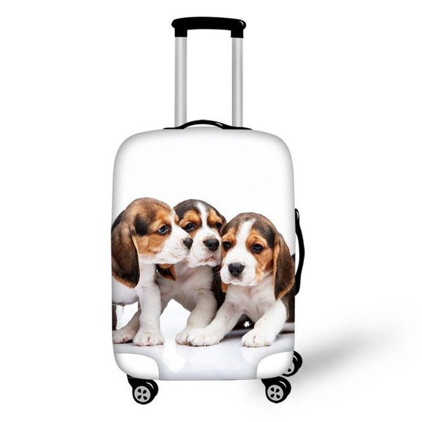TWOHEARTSGIRL Travel Luggage Protective Covers Animal Pet Dog Cover For 18-30 Inch Suitcase Elastic Luggage Cover Suitcase Cover