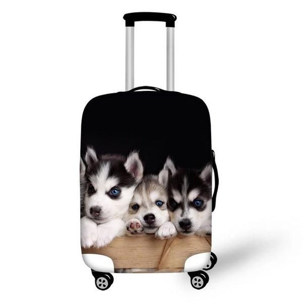TWOHEARTSGIRL Travel Luggage Protective Covers Animal Pet Dog Cover For 18-30 Inch Suitcase Elastic Luggage Cover Suitcase Cover