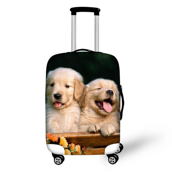 TWOHEARTSGIRL Travel Luggage Protective Covers Animal Pet Dog Cover For 18-30 Inch Suitcase Elastic Luggage Cover Suitcase Cover