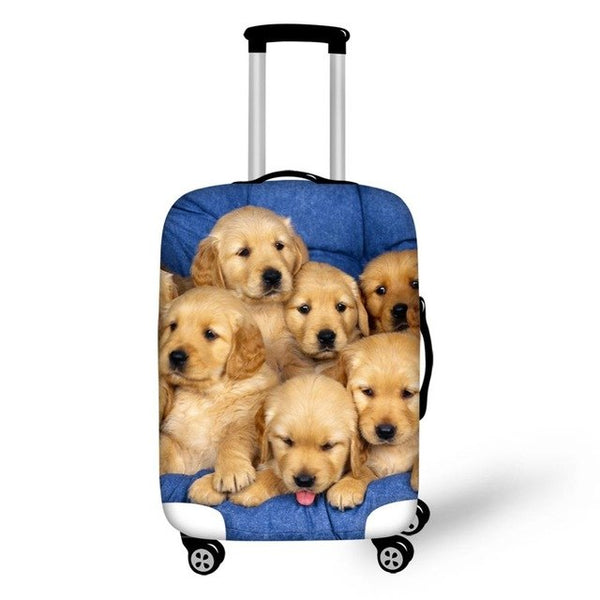 TWOHEARTSGIRL Travel Luggage Protective Covers Animal Pet Dog Cover For 18-30 Inch Suitcase Elastic Luggage Cover Suitcase Cover