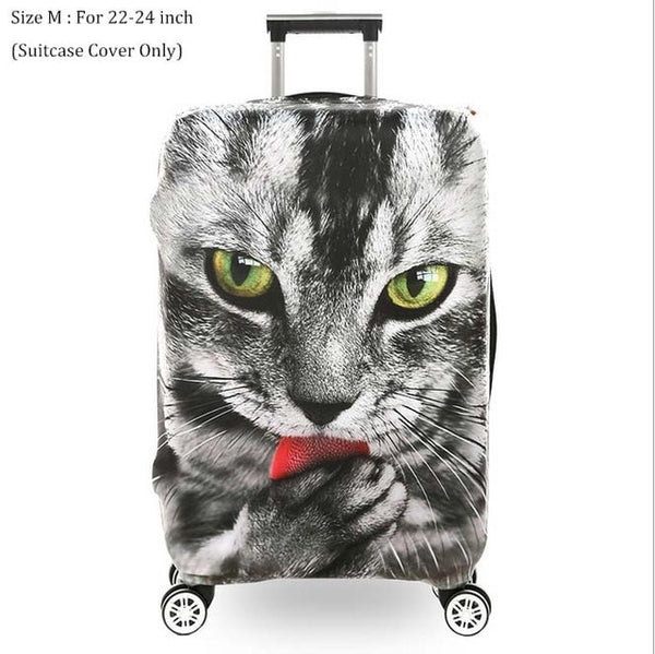 Luggage Cover Protector 3D Printed Suitcase Cover Animal Pattern Flexible Elastic Protection Suitcase Protetive Dustproof Covers