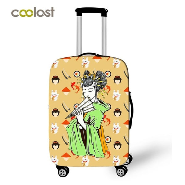 Japanese Geisha Girl Travel Luggage Protective Covers Pineapple Suitcase Travel Accessories For Girls Ballet Suitcase Cover