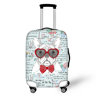 FORUDESIGNS Cool French Bulldog Map Print Suitcase Cover Protective Dustproof Luggage Covers For 18''-28'' Suitcase Wholesale
