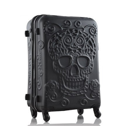 20'24'28' Skull Pattern Rolling Luggage Spinner Travel Suitcase Luggage Women Boarding Box Trolley Suitcases Trunk
