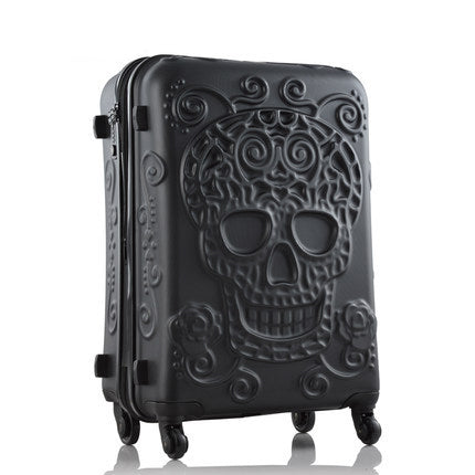 20'24'28' Skull Pattern Rolling Luggage Spinner Travel Suitcase Luggage Women Boarding Box Trolley Suitcases Trunk