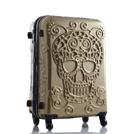 20'24'28' Skull Pattern Rolling Luggage Spinner Travel Suitcase Luggage Women Boarding Box Trolley Suitcases Trunk