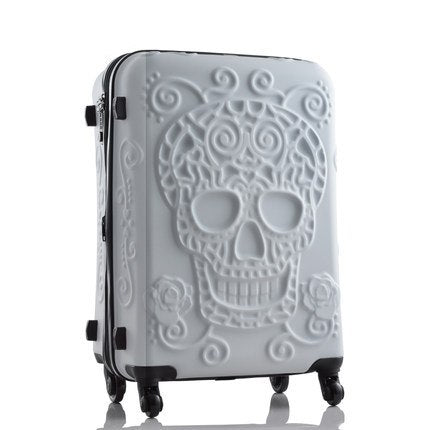 20'24'28' Skull Pattern Rolling Luggage Spinner Travel Suitcase Luggage Women Boarding Box Trolley Suitcases Trunk