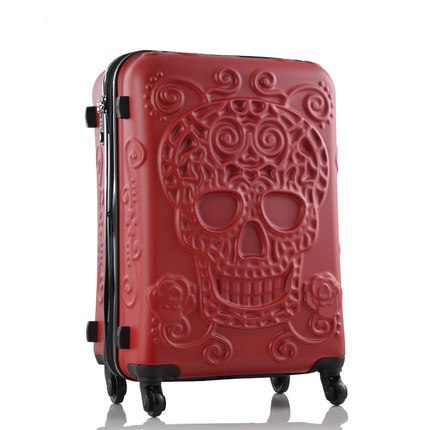 20'24'28' Skull Pattern Rolling Luggage Spinner Travel Suitcase Luggage Women Boarding Box Trolley Suitcases Trunk