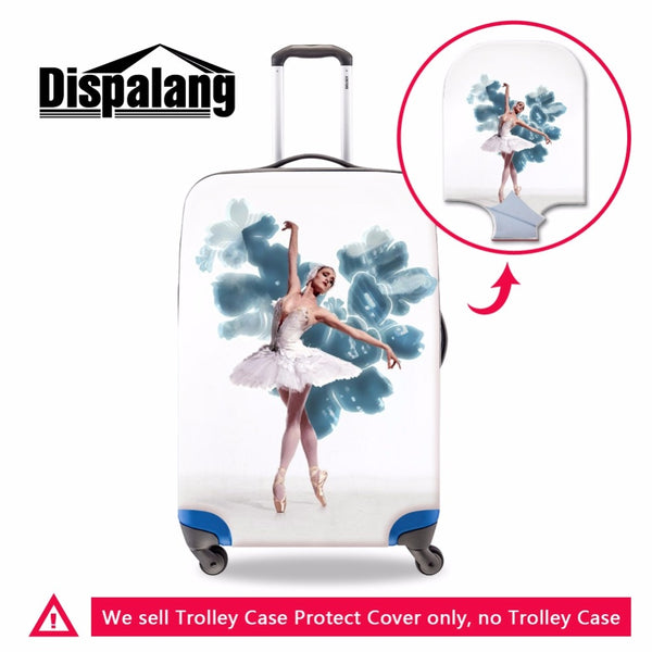 Dispalang Dancing Ballet Girl Trolley Travel Suitcase Cover Anti-dust Luggage Protector Fits 18-30 inch Suitcase (Cover Only)