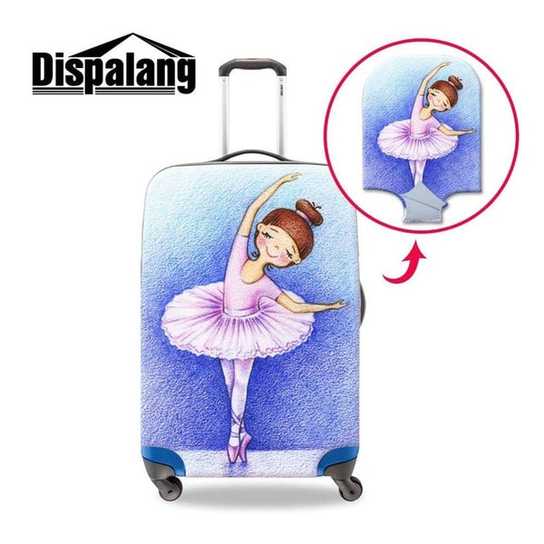 Dispalang Dancing Ballet Girl Trolley Travel Suitcase Cover Anti-dust Luggage Protector Fits 18-30 inch Suitcase (Cover Only)