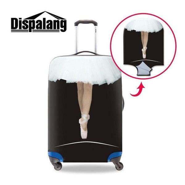Dispalang Dancing Ballet Girl Trolley Travel Suitcase Cover Anti-dust Luggage Protector Fits 18-30 inch Suitcase (Cover Only)