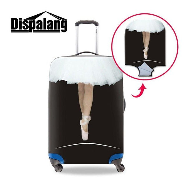 Dispalang Dancing Ballet Girl Trolley Travel Suitcase Cover Anti-dust Luggage Protector Fits 18-30 inch Suitcase (Cover Only)